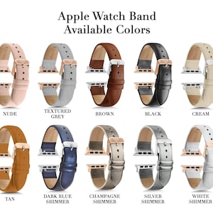 Puede incluir: Banda para Apple Watch disponible en diez colores diferentes: nude, gris texturizado, marr&oacute;n, negro, crema, marr&oacute;n, azul oscuro brillante, champ&aacute;n brillante, plata brillante y blanco brillante.