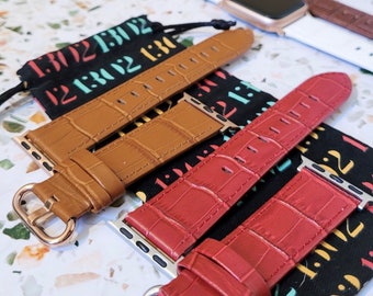 OFERTA NUEVA Correa de reloj con estampado de cocodrilo 1302 38 mm, 42 mm, Correa de reloj de cuero genuino, 38 mm, 40 mm, 41 mm, 42 mm, 44 mm, 45 mm, 46 mm Unisex