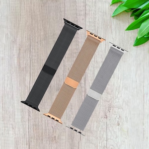 Stainless Steel Milanese Mesh Watch Band Strap for Apple Watch 38, 40, 41, 42, 44, 45, 46mm, iWatch, Series 1,2,3,4,5,6,7,8,9,10,Ultra,SE