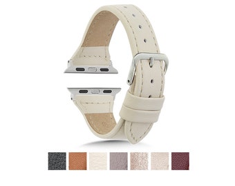 Apple Uhrenarmband Frauen Designer, iWatch Band, Uhrenarmband Leder, Apple Uhrenarmband Frauen, passend für 38/40/41/42/44/45/Ultra, schlank, passend für Serie 9