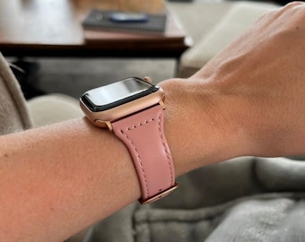 Leather Watch Strap, Slim Watch Band Women, Compatible Apple Watch Band 40mm, Watch Band 38mm, 41mm, 42mm/44mm/45mm, Christmas Gift for Her