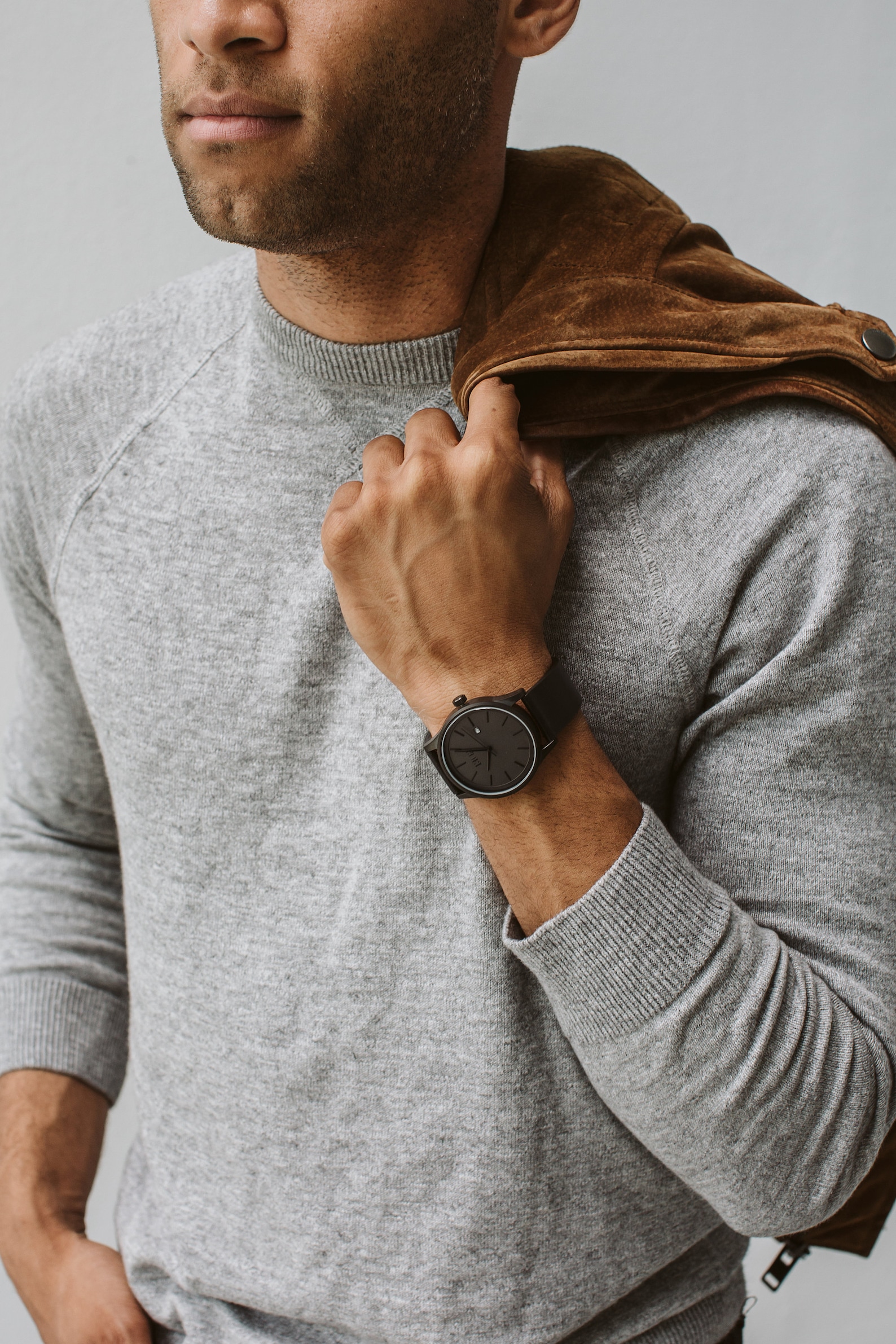 Mens Watches Black Watch for Men Minimalist Watch Leather Etsy