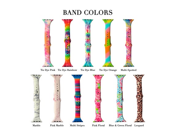 Marble Slim Silicone Watch Band, 38/40/41/42, Watch Strap, Leopard Print Watch Strap, Watch Band, Tie Dye