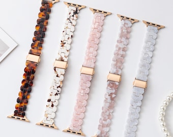 Slim Resin Watch band, Women's Watch band, Watch band Women, Compatible Apple Watch Band, 40mm, 38mm, 41mm, Gift for Her, Gift for Mom