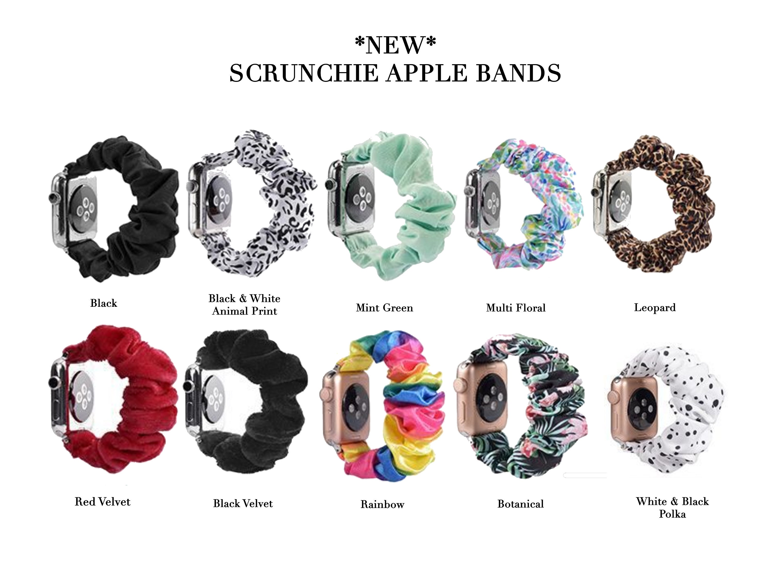 Summer Pastel Chiffon Apple Watch Scrunchie Band  38mm/40mm/41mm/42mm/44mm/45mm Size