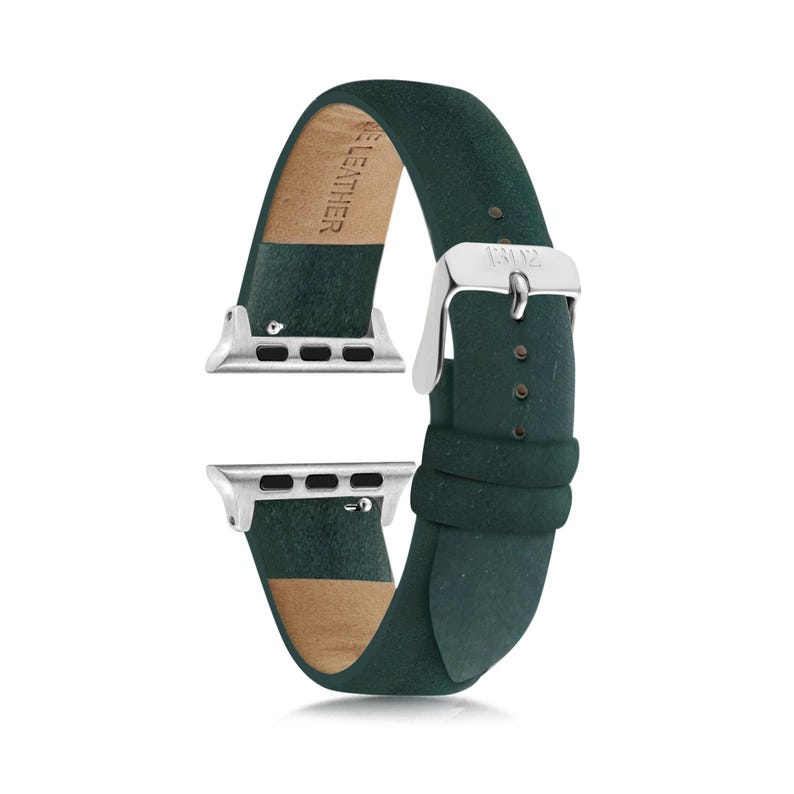 Compatible Apple Watch Band, Mens Leather Watch Band, Watch Band 46mm, Watch Band, Watch Band Leather, Watch Band 45mm, Gifts for Dad Green