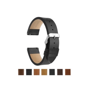 20mm, 22mm Watch Band, Mens Leather Watch Band, Black Leather Watch Strap, 20mm, 22mm Leather Watch Strap, Leather Watch Straps, Genuine