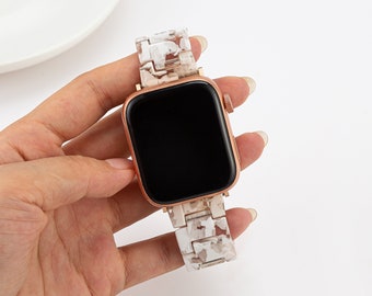 Resin Watch band, Compatible Apple Watch band, Watch band Women, 40mm, 38mm, 41mm, 45mm, 46mm, Resin Watch Strap, Gift for Her, Gift for Mom