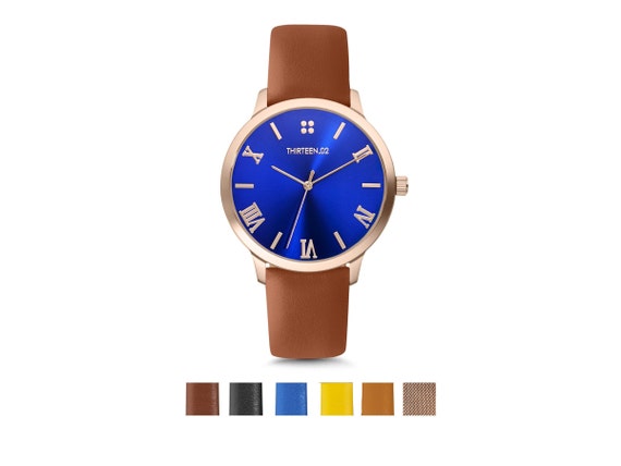 Rose Gold Watch Blue Dial Ladies Watch Leather Watch Wrist Watch for Women Gift for Her Best Friend Gift Sister Gift Girlfriend Gift Etsy Canada