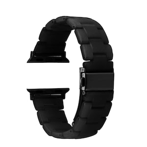 レディース腕時計バンド、樹脂製腕時計バンド、Apple Watchバンド（女性用、40mm、38mm、41mm）対応、樹脂製腕時計ストラップ、彼女やお母さんへのギフト Black
