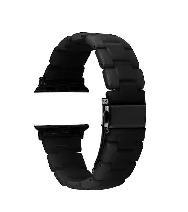 レディース腕時計バンド、樹脂製腕時計バンド、Apple Watchバンド（女性用、40mm、38mm、41mm）対応、樹脂製腕時計ストラップ、彼女やお母さんへのギフト Black