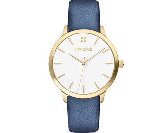 Mothers Day Gift from Son, Womens Watch Gold, Minimalist Watch, Ladies Watch, Womens Wrist Watch, Leather Watch, Leather Anniversary for Her