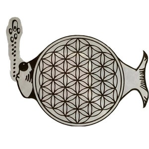 Mandala Fish Sticker Clear Black (2)