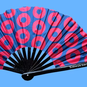 Donut Hand Fan Large - Blue Red