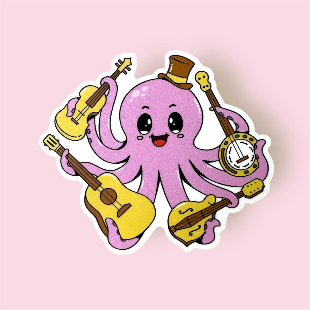 Octopus String Band Stickers (2) - Etsy