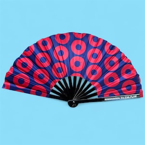 Donut Hand Fan Large - Blue Red