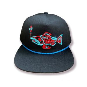 Native Fish Canvas Hat- Black