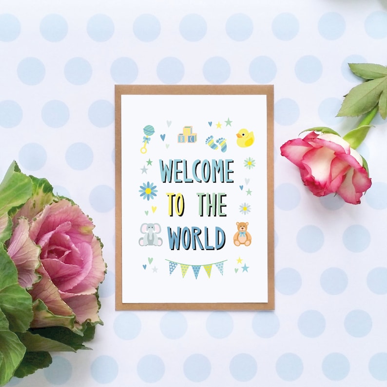 New Baby Card Baby Boy Congratulations New Arrival Card Etsy