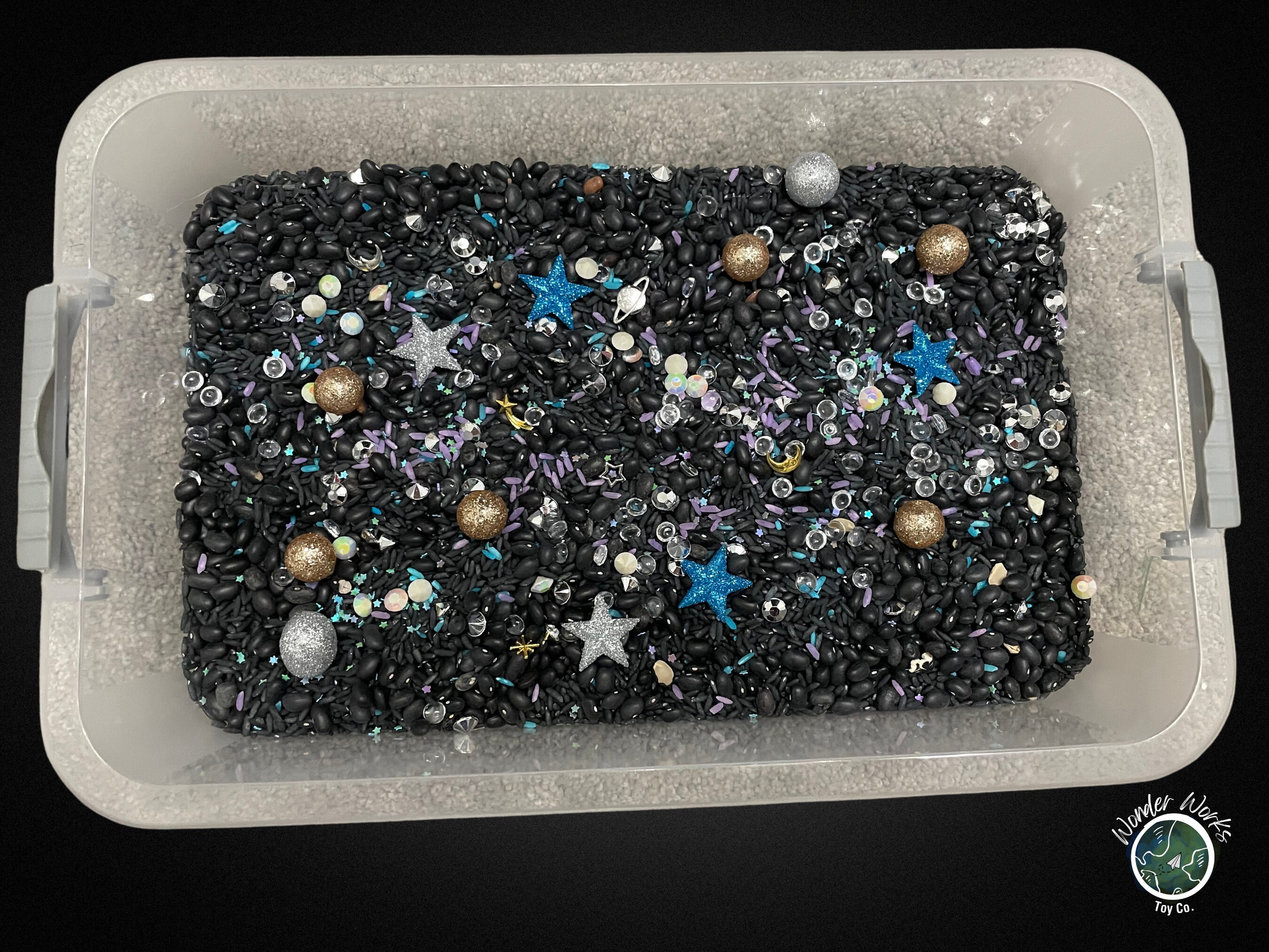 Galaxy Sensory Bin Mix, Space Theme Sensory Bin Base, Montessori Bin
