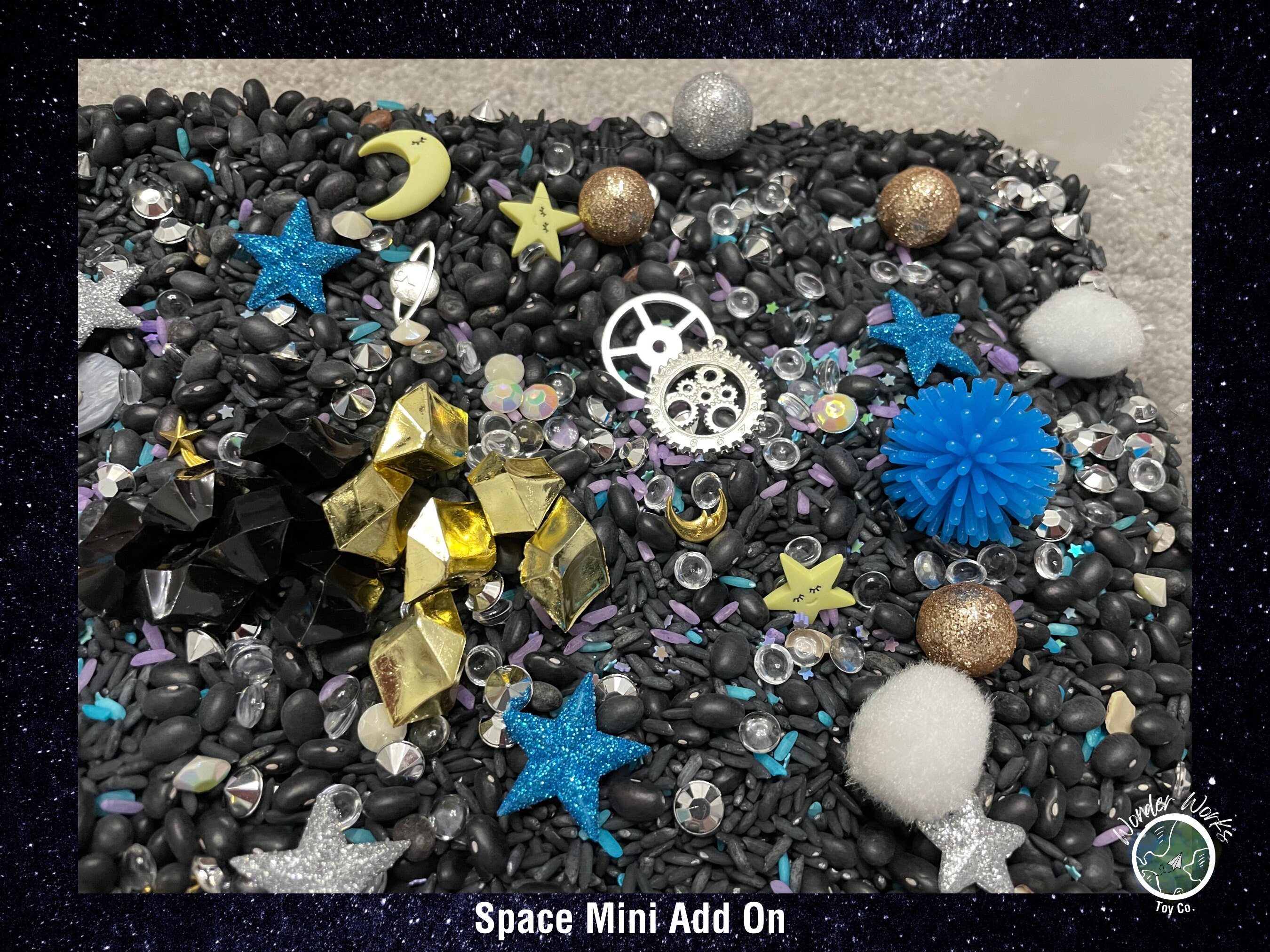 Galaxy Sensory Bin Mix, Space Theme Sensory Bin Base, Montessori Bin