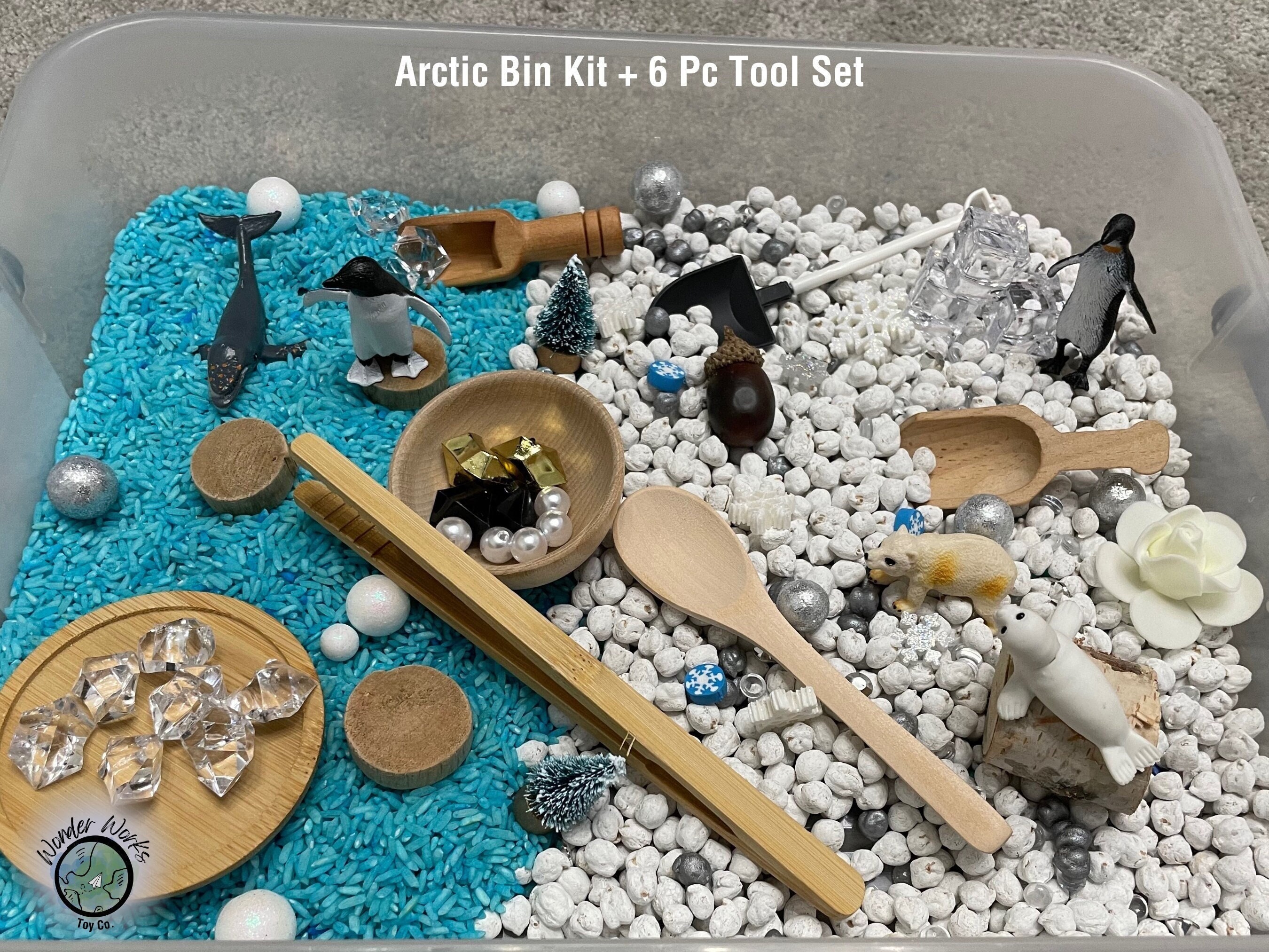 Polar Bear Sensory Tray Activity Set/ocean Sensory Bin Kit/small