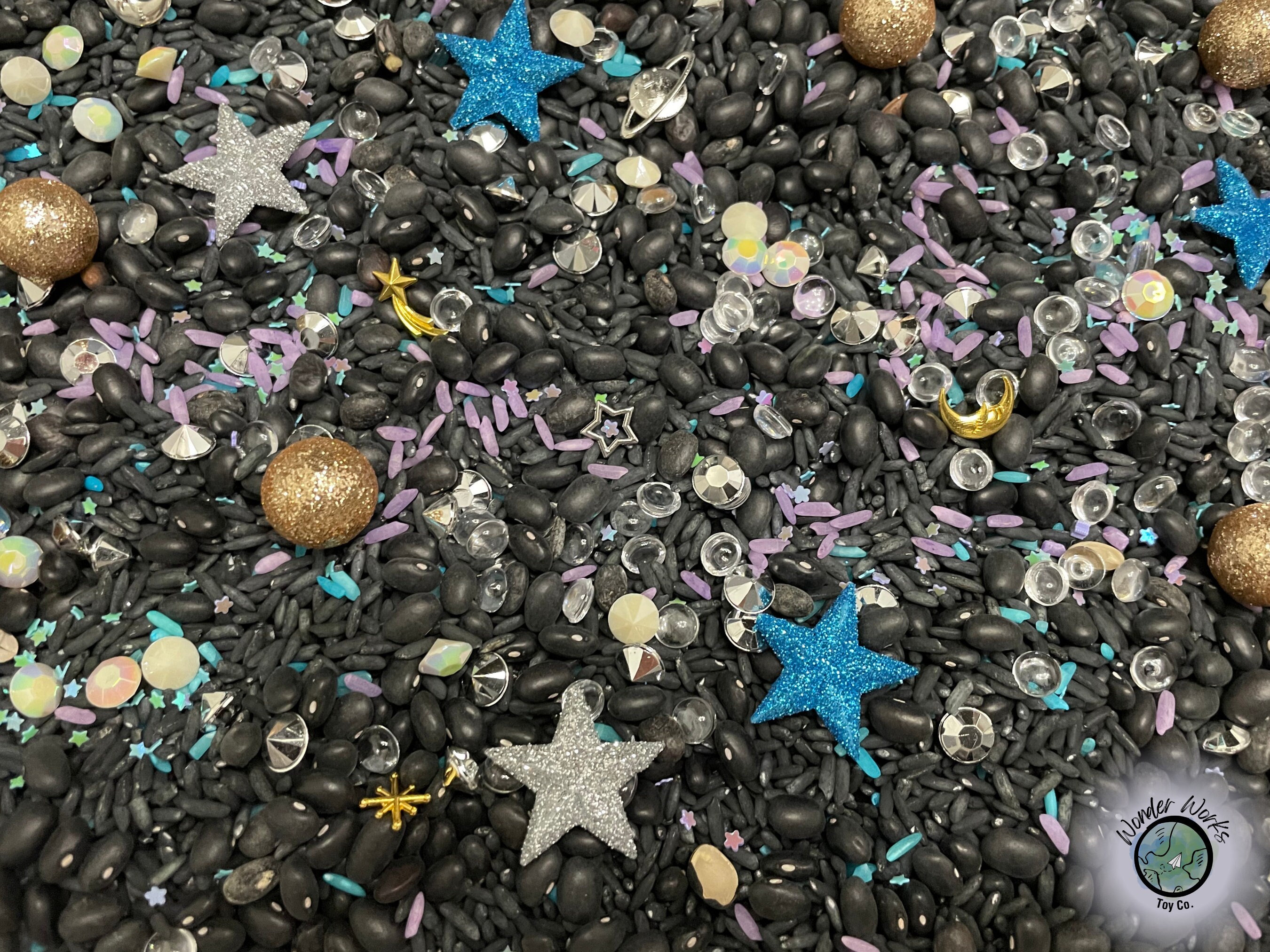 Galaxy Sensory Bin Mix, Space Theme Sensory Bin Base, Montessori Bin