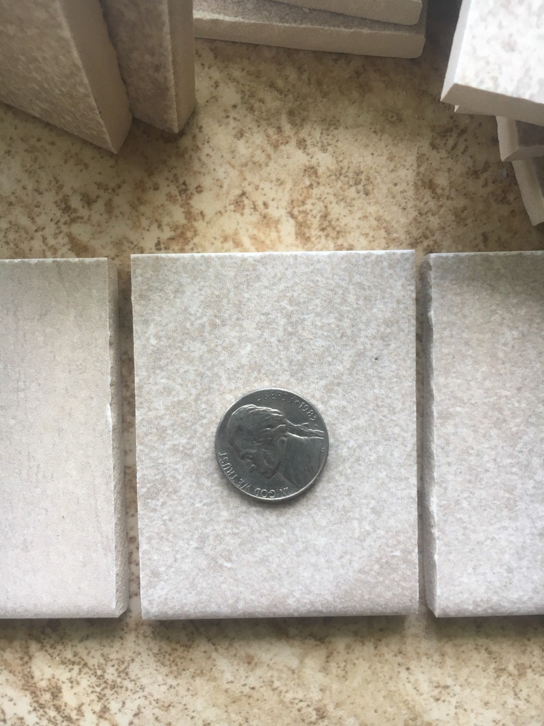 Mosaic Tile Supplies, Set of 20 Tan Ceramic Tile Pieces, Hand Cut