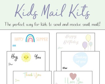 Kids Mail Kits, Kids Stationery, Digital Download, Summer Activity for Kids, Letter Writing, Pen Pals, Printable Snail Mail, Kids Craft Kit
