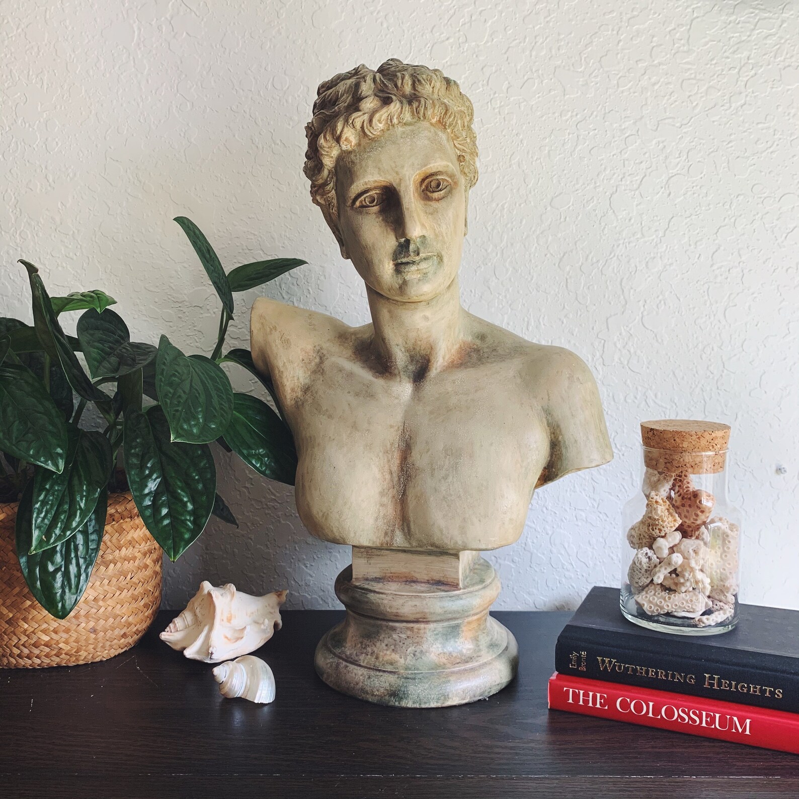 Vintage Large Resin Bust Male Statue Etsy