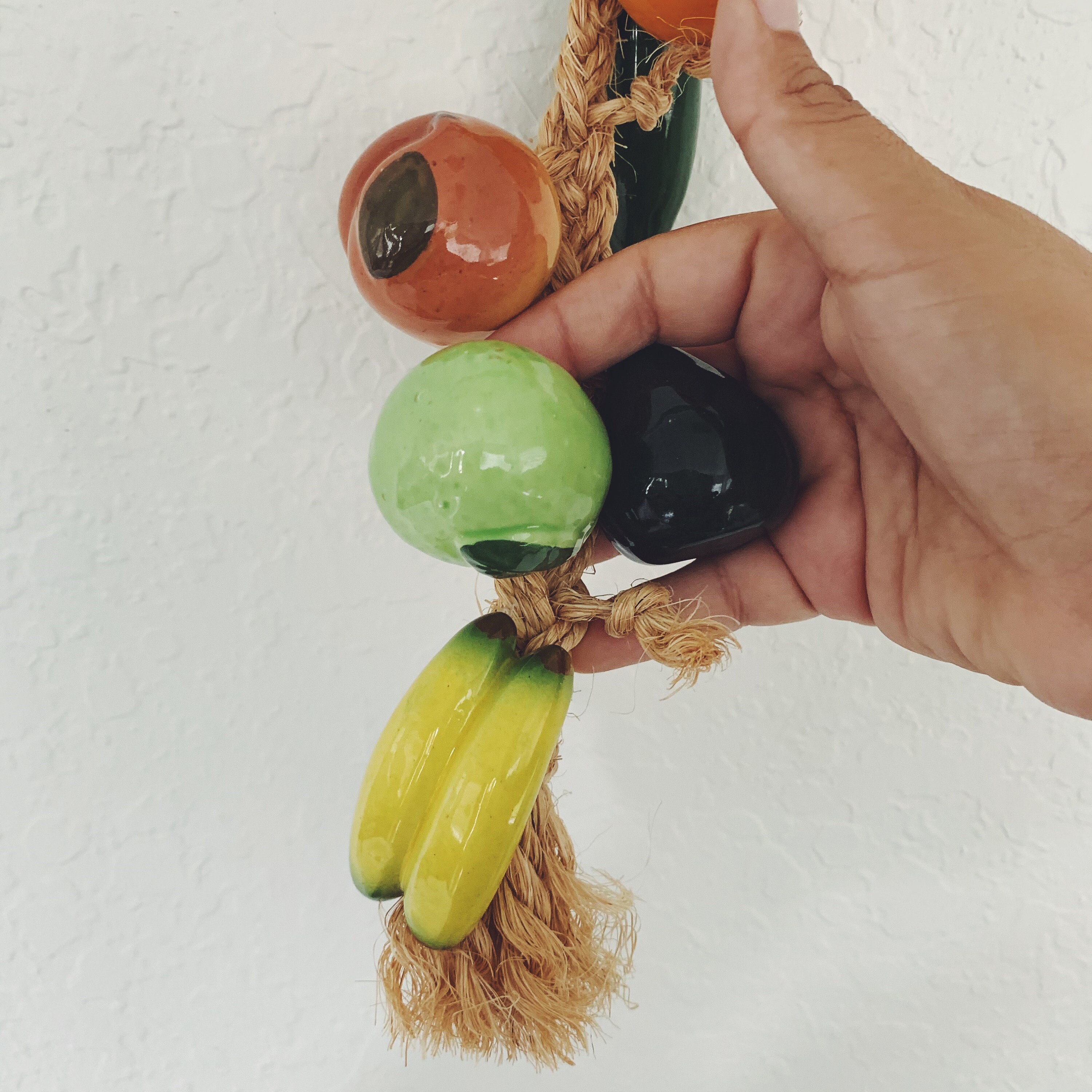 Vintage Ceramic Fruit on a Rope Wall Hanging Etsy