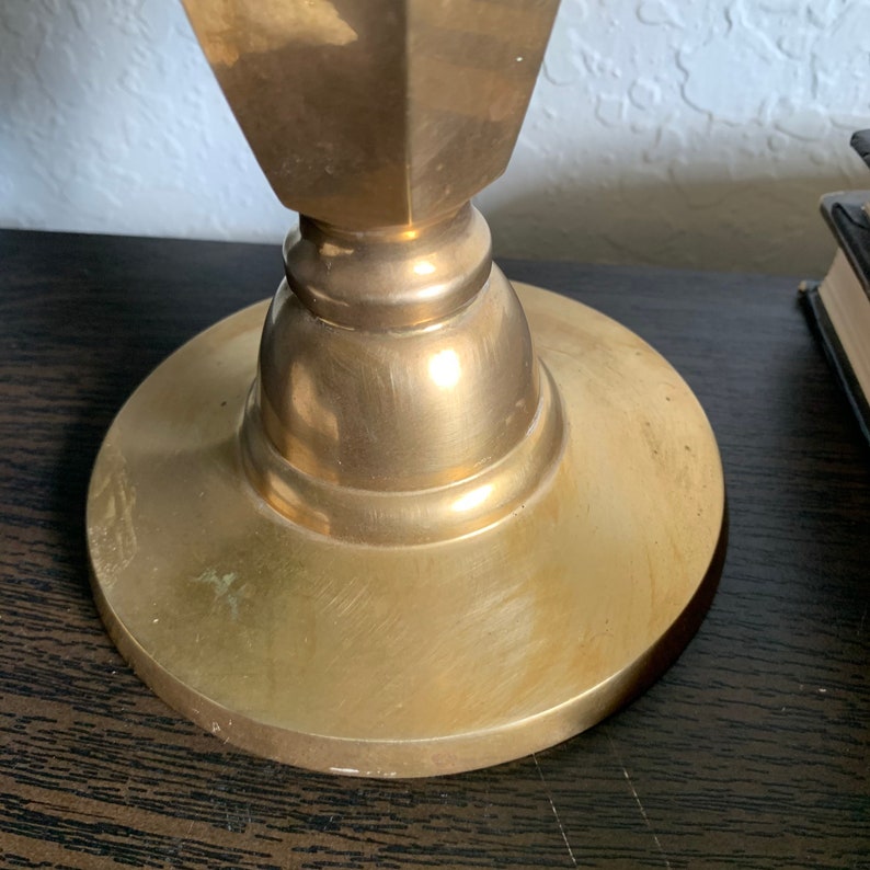 Vintage Set of Two Large Brass Candlestick Holders with Point
