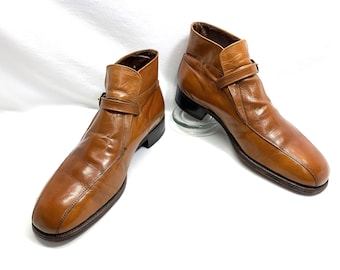 Vintage 70s Men s Size 10.5 D FLORSHEIM IMPERIAL DUKE Tan Side Zip Ankle Boots Beatle Boots Tan Brown Quality Leather Etsy