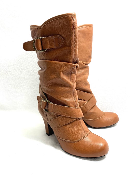 90's BAKERS SLOUCH Boots LEATHER Harness Boots wom