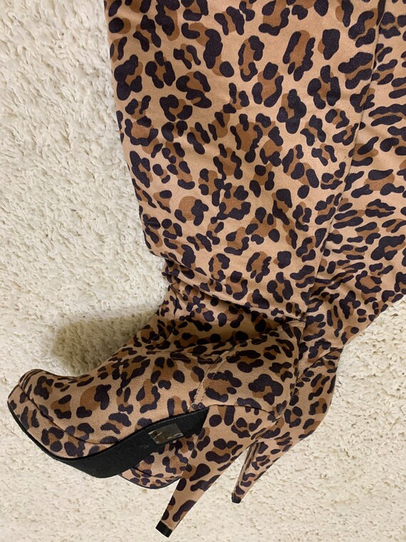 34 inch tall Thigh High New CHEETAH PRINT Boots women… - Gem