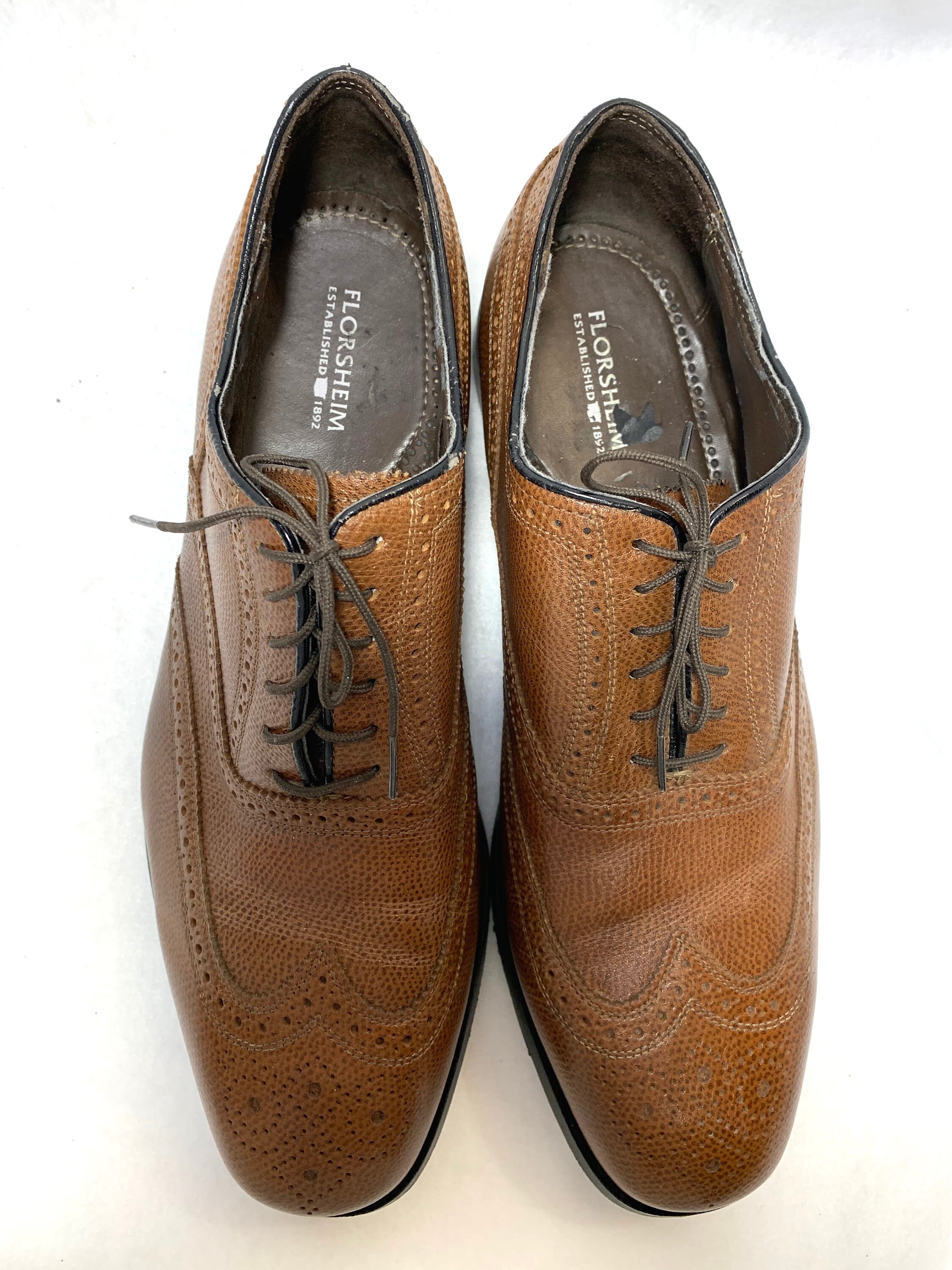 florsheim solar navy wingtip shoes