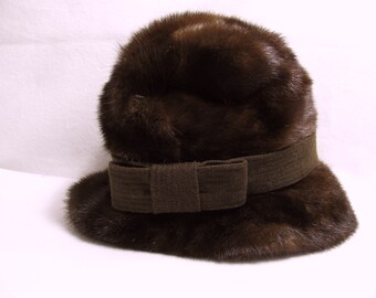 Genuine Flapper Hat 40's Hat mid century Hat GENUINE MINK Hat FLAPPER Hat Excellent Condition