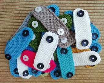 Earsaver, Mask Mate, Mask Strap, Knitted, Washable, 16mm Buttons, Various Colours Available