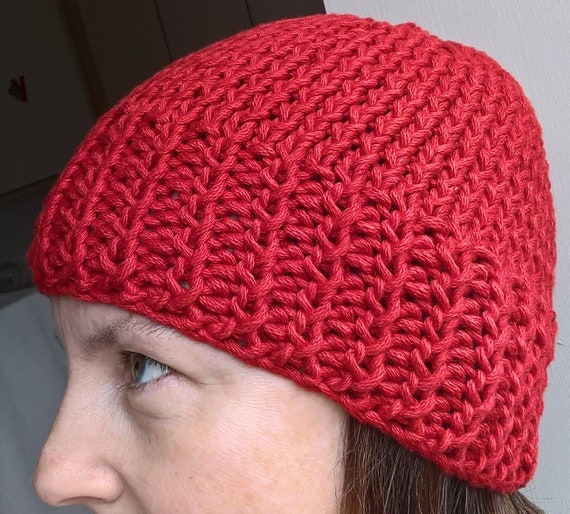 Red Cotton Beanie Hat Unisex Beanie Hat 