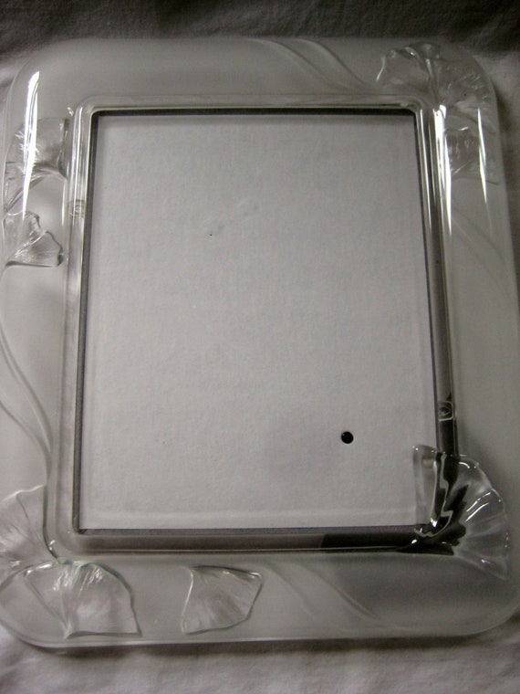 Mikasa Crystal Frosted Glass Gingko Picture Frame 8 X 10 Germany Wedding