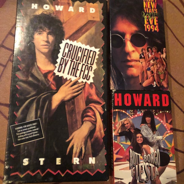 Howard Stern Assortment, You Choose, Two VHS Tapes, One Box Set of Two CD's, Crucify By The Egg, New Years Eve 1994, Butt Bongo