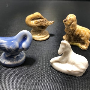 Wade Farm Animals, Whimsies, England, Red Rose Tea, Horse, Dog, Goose