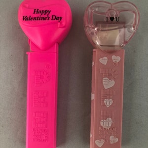 Valentine Pez Dispenser, Heart Pez, I Love You Pez, Pink Pez