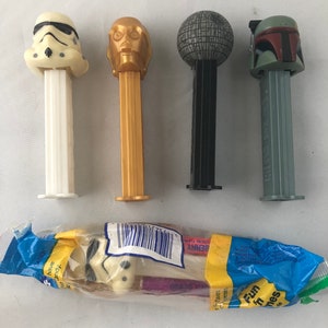 Star Wars Pez Dispensers, Stormtrooper, C-3P0, Death Star, Boba Fett
