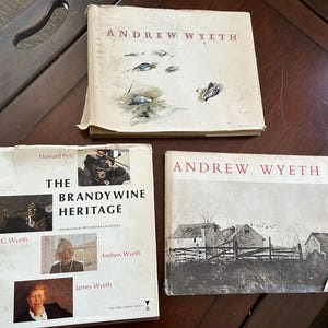 Andrew Wyeth, N.C. Wyeth, James Wyeth, 3 Hardbound Books, 1970&#39;s, The Brandywine Heritage, Boston Museum