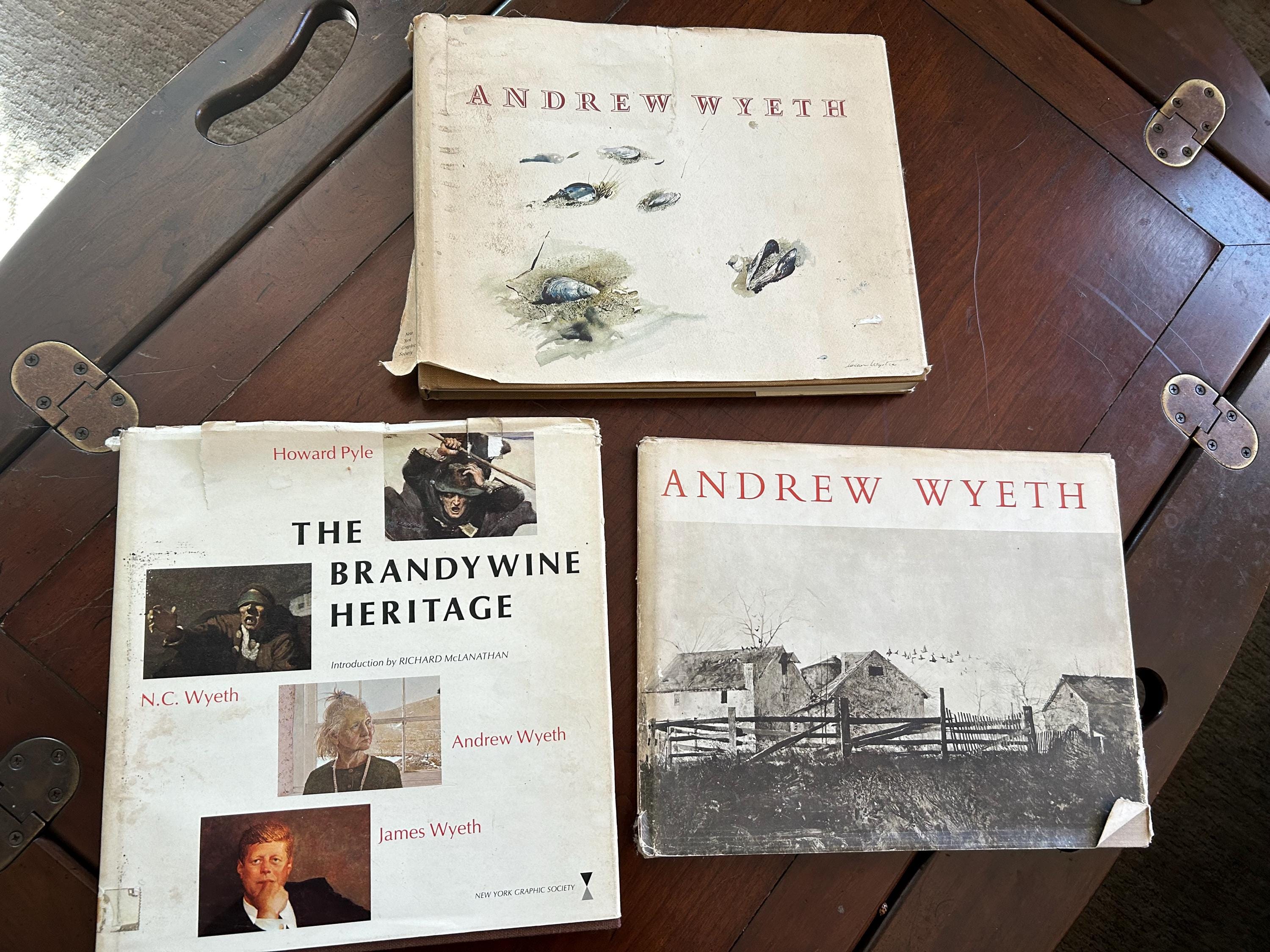 Andrew Wyeth, N.C. Wyeth, James Wyeth, 3 Hardbound Books, 1970's
