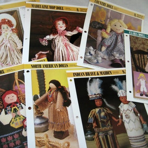 Annie&#39;s Plastic Canvas Club 1990&#39;s, Dolls, Instructions, 6 Patterns, Needlepoint Craft Directions