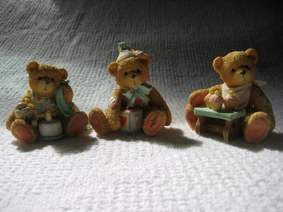 Cherished Teddies Birthday Age Bears Age 1 Age 2 Age 3 Etsy Denmark