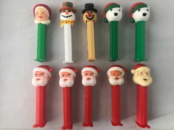 Christmas Theme Pez Dispensers, Santa, Mrs. Claus, Polar Bear