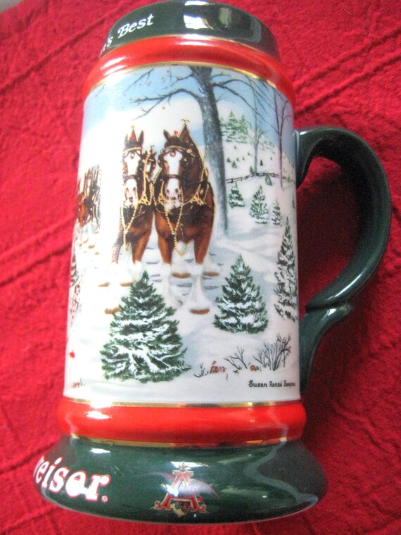 Anheuser-busch 1991 Budweiser Holiday Beer Stein, 