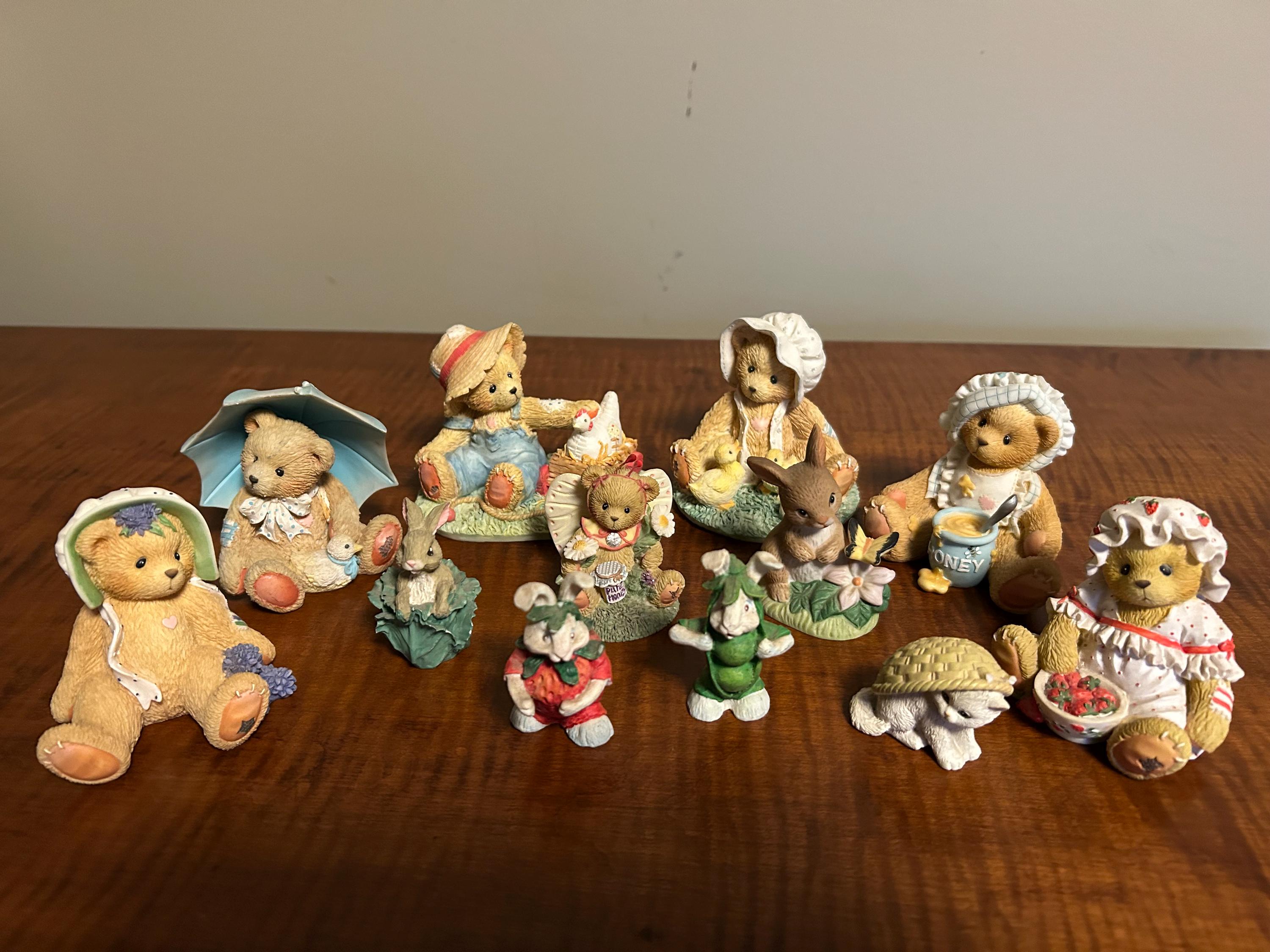 Cherished Teddies Figurines, Lot of 12 Figurines, 1990's, Spring